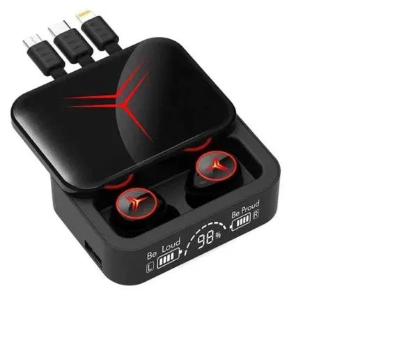 M88 Plus TWS Wireless Earbuds With 3 Cables LED Display Type C Low Latency 9D Sterio HIFI Audio Bluetooth Earphones Headset with Power Bank - Oshi.pk - Buy & Sell Online