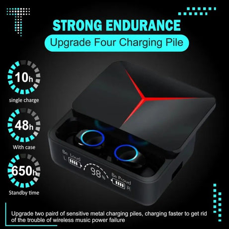 M90 Pro TWS Bluetooth 5.2 Earbuds Touch Control Earphones LED Display Headset 9D HiFi Quality Wireless Earbuds - Oshi.pk - Buy & Sell Online
