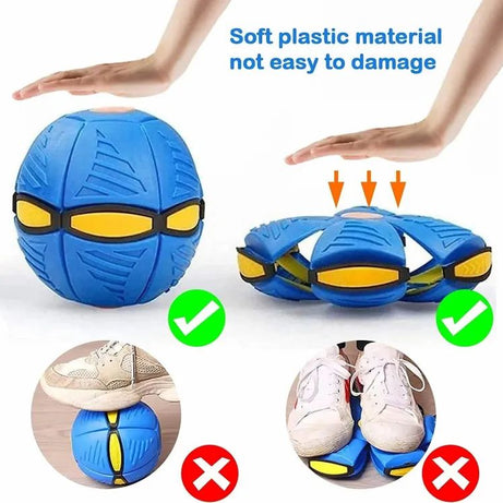Magic Flying Saucer Ball Frisbee Deformation UFO Football Flat Throw Disc with 3 LED Light Flying Toys Outdoor Garden Beach Game Toy - Oshi.pk - Buy & Sell Online