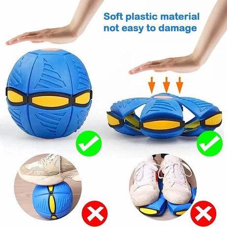 Magic Flying Saucer Ball Frisbee Deformation UFO Football Flat Throw Disc With 3LED Light Flying Toys Outdoor Garden Beach Game Toy - Oshi.pk - Buy & Sell Online