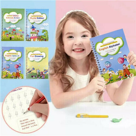 Magic Handwriting Copybook Reused Groove Practice Calligraphy Book for Kid Gift - Oshi.pk - Buy & Sell Online