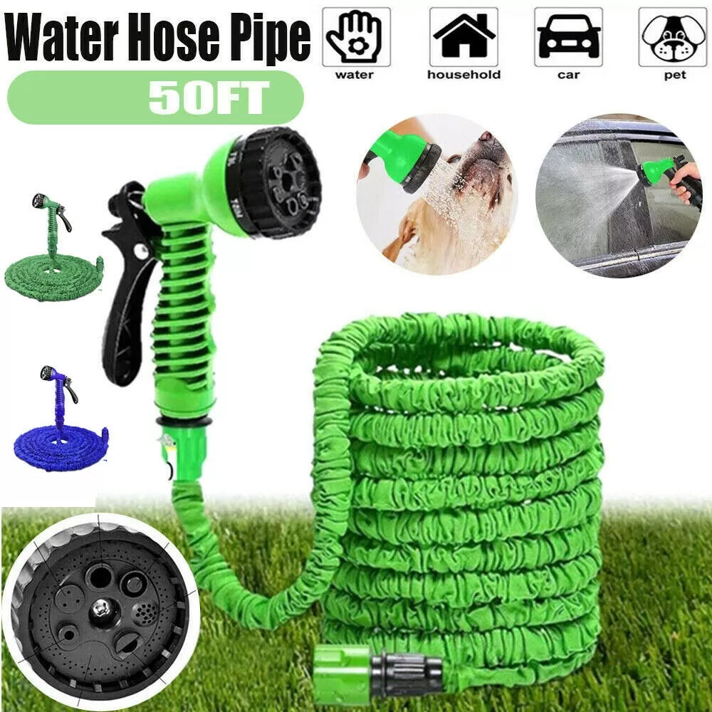 Magic-Hose 7 Type of Spray Gun 50 ft Expandable Hose Pipe Nozzle for Garden Wash Car Bike with Spray Gun and 7 Adjustable Modes Magic Flexibl