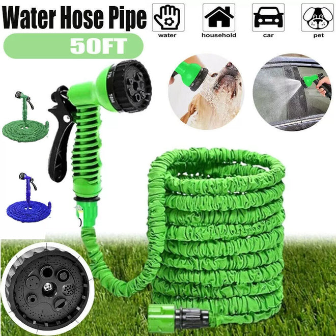 Magic-Hose 7 Type of Spray Gun 50 ft Expandable Hose Pipe Nozzle for Garden Wash Car Bike with Spray Gun and 7 Adjustable Modes Magic Flexibl