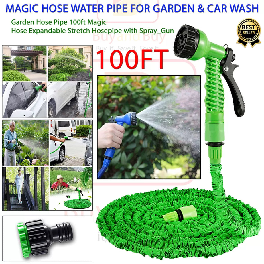 Magic Hose Water Pipe for Garden & Car wash - 100ft