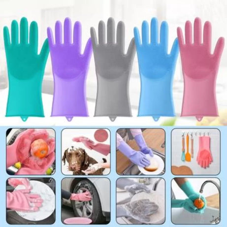 Magic Washing Gloves - Pair Of Silicone Washing Gloves - Oshi.pk - Buy & Sell Online