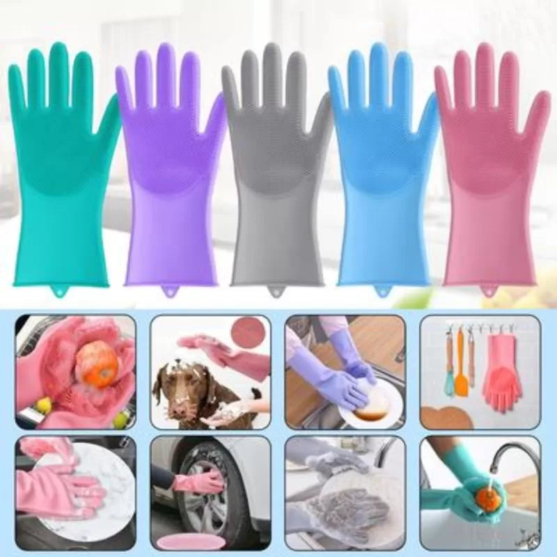 Magic Washing Gloves - Pair Of Silicone Washing Gloves - Oshi.pk - Buy & Sell Online