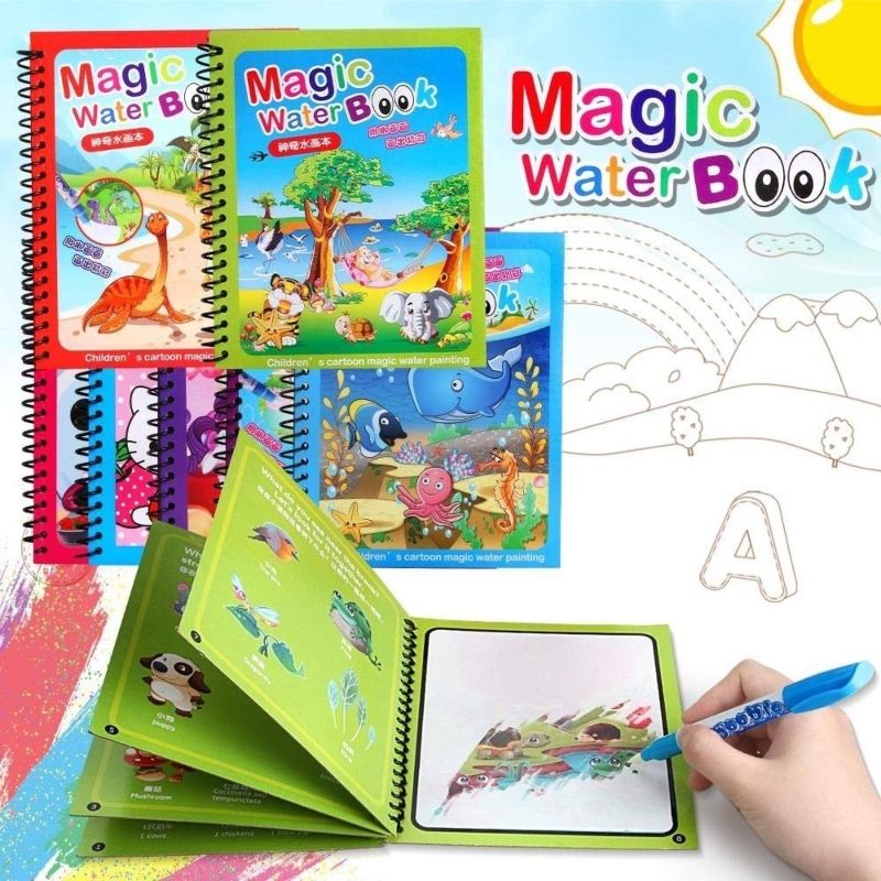 Magic Water Quick Dry Book for Water Coloring with Magic Pen Painting Board for Children Education Drawing Pad - Oshi.pk - Buy & Sell Online