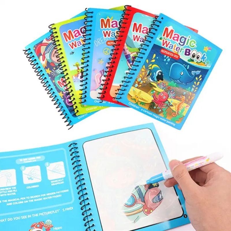 Magic Water Quick Dry Book for Water Coloring with Magic Pen Painting Board for Children Education Drawing Pad - Oshi.pk - Buy & Sell Online