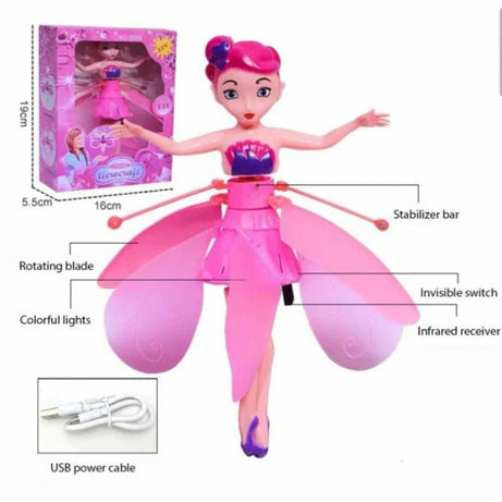 Magical Flying Frozen Barbie Doll With LED Lights And Rechargeable Flying Doll Toy - Oshi.pk - Buy & Sell Online