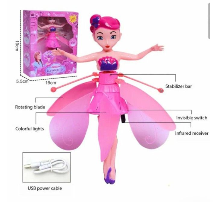 Magical Flying Frozen Barbie Doll With LED Lights And Rechargeable Flying Doll Toy - Oshi.pk - Buy & Sell Online