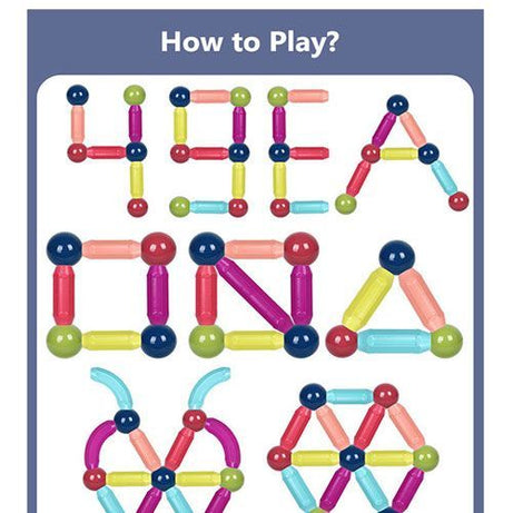 Magnetic Bar Blocks (25 Pieces) Construction Set For Brain Development - Oshi.pk - Buy & Sell Online