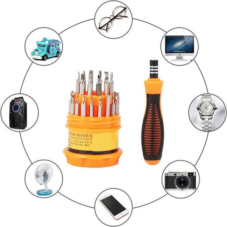 Magnetic Screw driver Set Steel 31 in 1 with 30 Screw driver Bits Professional - Oshi.pk - Buy & Sell Online