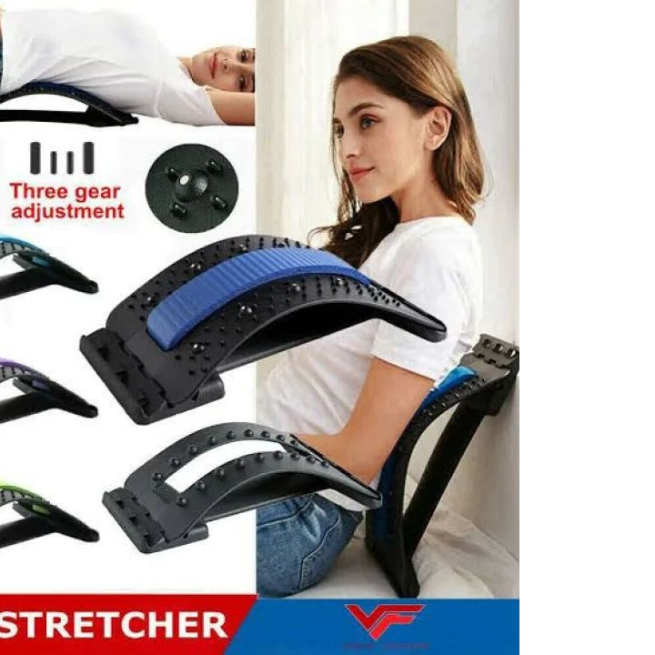 Magnetotherapy Multi-Level Adjustable Back Massager Stretcher Waist Neck Fitness Lumbar Cervical Spine Support Pain Relief - Oshi.pk - Buy & Sell Online