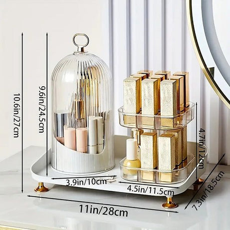 Makeup Organizer for Vanity 360° Rotating Cosmetic & Lipstick Holder - Oshi.pk - Buy & Sell Online