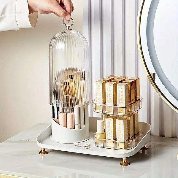 Makeup Organizer for Vanity 360° Rotating Cosmetic & Lipstick Holder