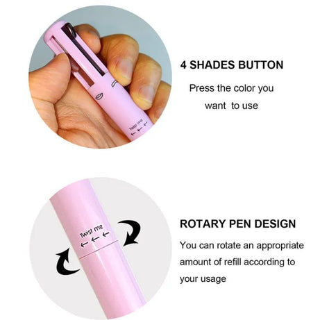 Makeup Pen 4 In 1 Eyebrow Pencil Waterproof Long Lasting Easy Color Eyebrow Lip Highlighter Pen Sweatproof Makeup Cosmetic Tool - Oshi.pk - Buy & Sell Online