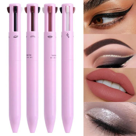 Makeup Pen 4 In 1 Eyebrow Pencil Waterproof Long Lasting Easy Color Eyebrow Lip Highlighter Pen Sweatproof Makeup Cosmetic Tool - Oshi.pk - Buy & Sell Online