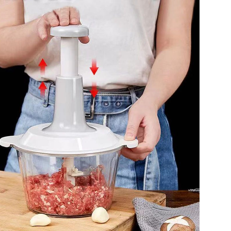 Manual Food Chopper, 1.5L & 2L Speedy Chopper with 3 & 4 Curved Stainless Steel Blades, Handheld Vegetable Chopper/Mincer/Mixer/Blender to Chop Fruits - Oshi.pk - Buy & Sell Online