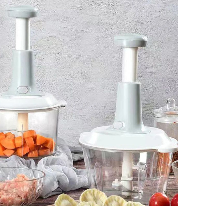 Manual Food Chopper, 1.5L & 2L Speedy Chopper with 3 & 4 Curved Stainless Steel Blades, Handheld Vegetable Chopper/Mincer/Mixer/Blender to Chop Fruits - Oshi.pk - Buy & Sell Online