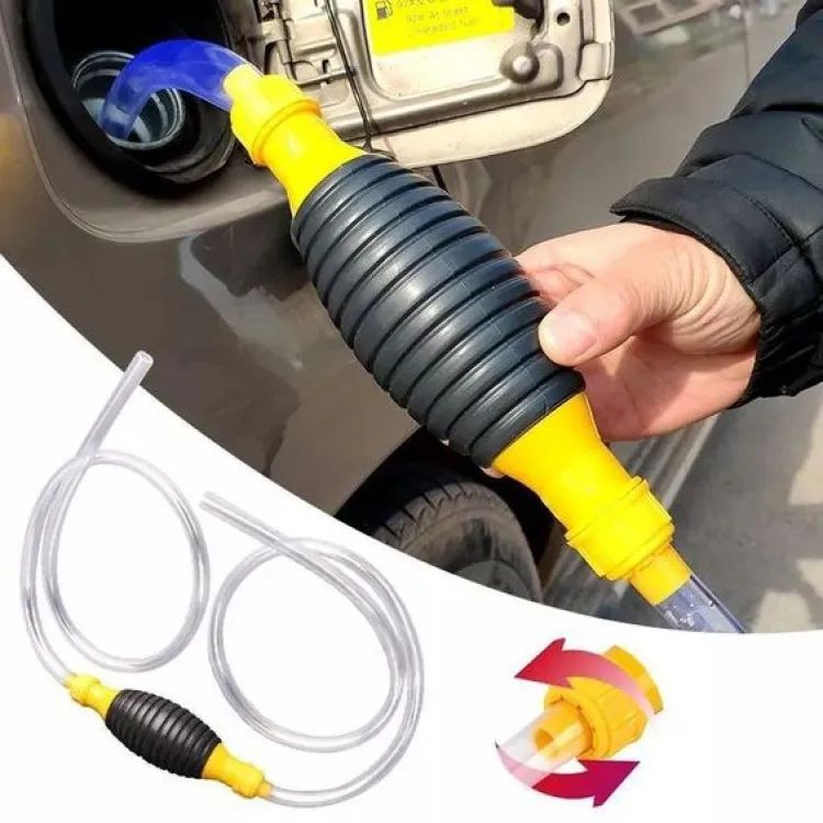 Manual Fuel Transfer Pump - Siphon Hand Pump For Gas, Oil, Air & Other Fluids - Heavy Duty Pump With Adjustable Length Intake & Discharge Pipes - Oshi.pk - Buy & Sell Online