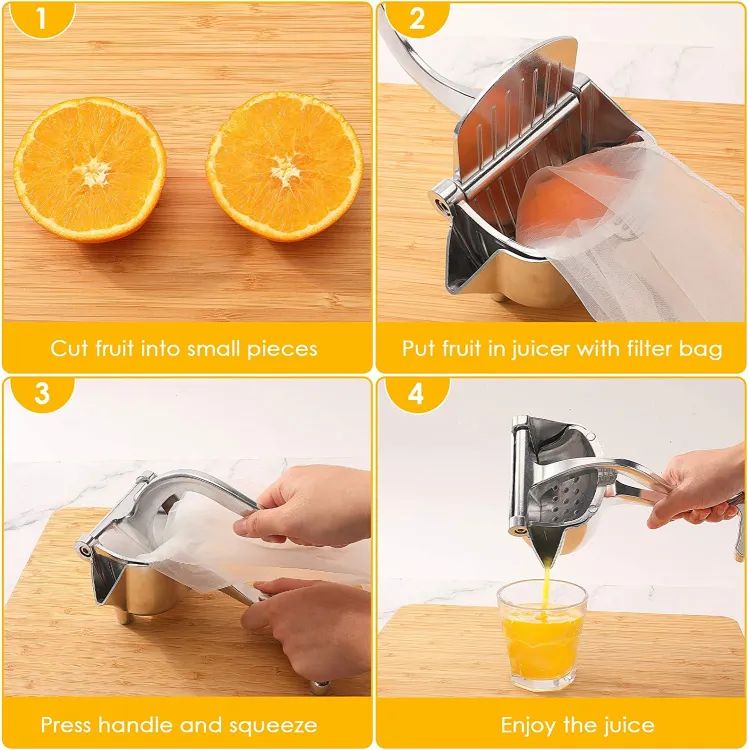 Manual Juicer, Fruit Press Juicer Made Of Heavy Duty Aluminum Alloy For Oranges, Lemon, Water Melon, Pomegranate, Silver Colour - Oshi.pk - Buy & Sell Online