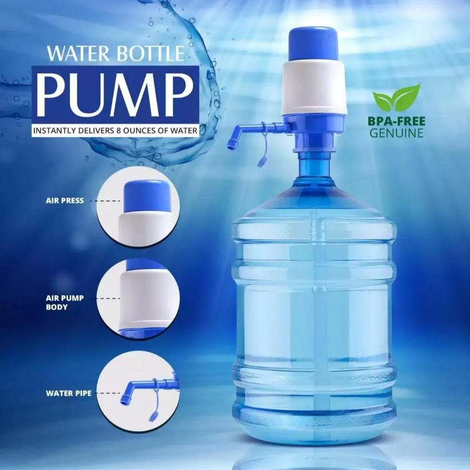 Manual Water Pump Dispenser For 19 liter Water Cans Large - Blue & White - Oshi.pk - Buy & Sell Online
