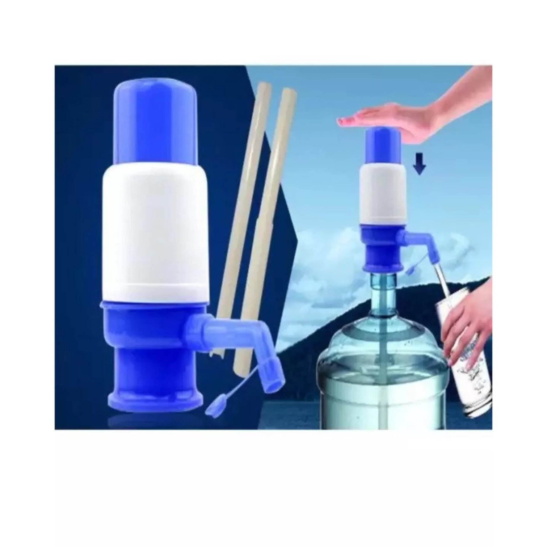 Manual Water Pump Dispenser For 19 liter Water Cans Large - Blue & White - Oshi.pk - Buy & Sell Online