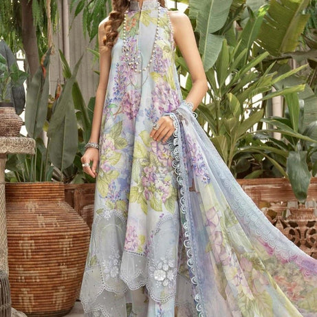 MARIA.B LAWN 3PC UN-STITCHED- BLUE - Oshi.pk - Buy & Sell Online