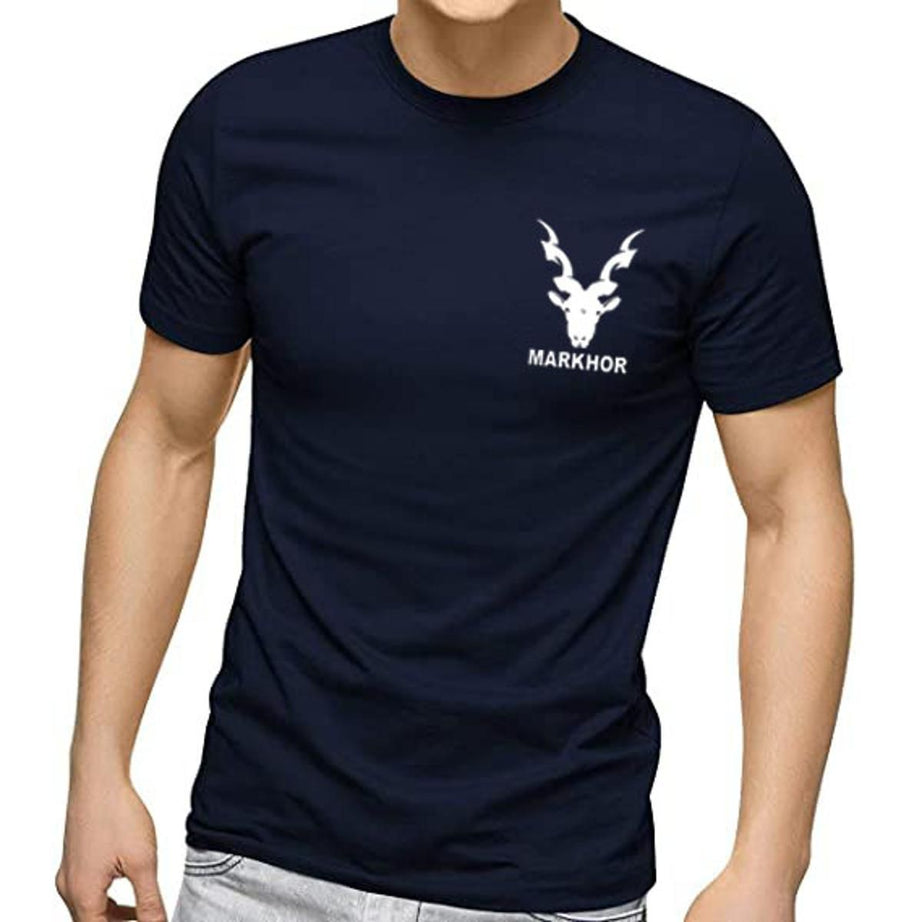 Markhor Half Sleeves Round Neck Black T Shirt For Men - Oshi.pk - Buy & Sell Online