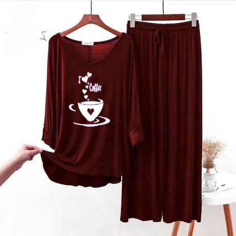 Maroon flapper night suit for women - Oshi.pk - Buy & Sell Online