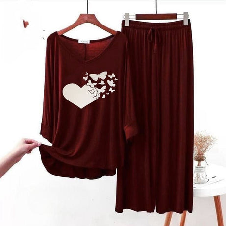 Maroon flapper night suit for women - Oshi.pk - Buy & Sell Online