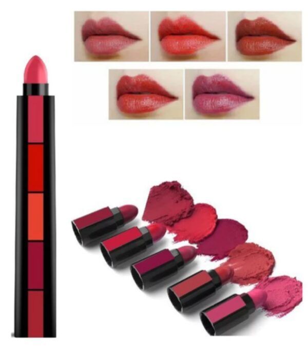 Matte Lipsticks 5 In 1 Red Brown Nude Pink Maroon Waterproof Long Lasting Creamymatte Lipsticks - Oshi.pk - Buy & Sell Online