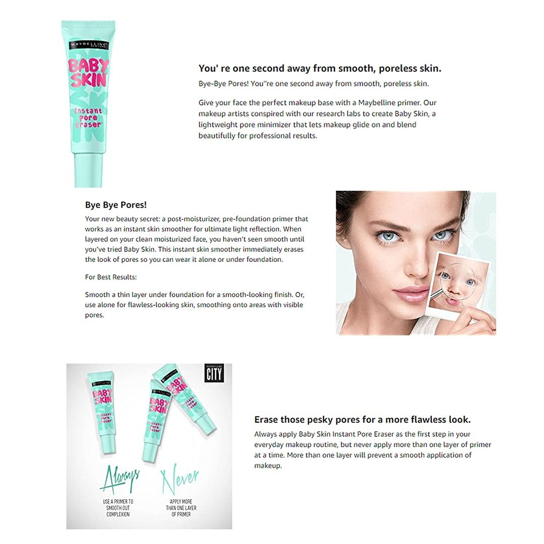 Maybelline New York Baby Skin Pore Eraser Primer - Oshi.pk - Buy & Sell Online