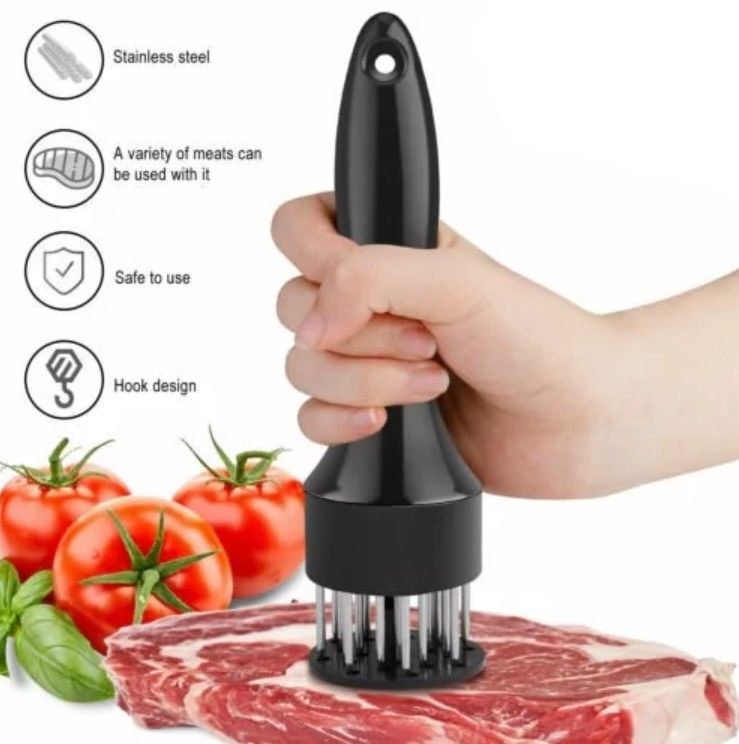 Meat Tenderizer Tool Stainless Steel Needle Ultra Sharp 24 Blades Meat Hammer Meat Tenderizer Tool Profession Kitchen Gadgets Tenderizer Tool - Oshi.pk - Buy & Sell Online