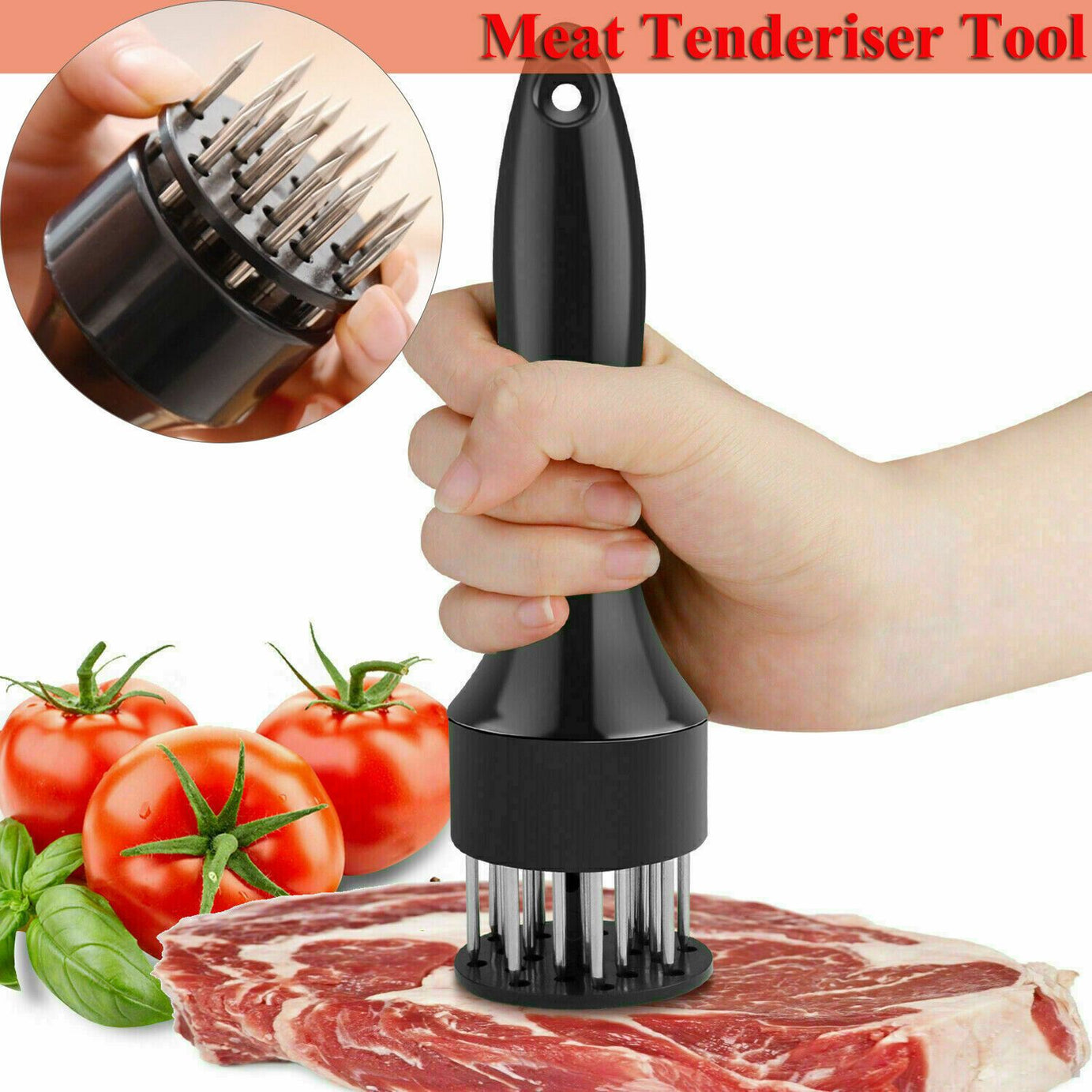 Meat Tenderizer Tool Stainless Steel Needle Ultra Sharp 24 Blades Meat Hammer Meat Tenderizer Tool Profession Kitchen Gadgets Tenderizer Tool - Oshi.pk - Buy & Sell Online