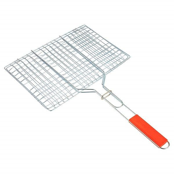 Medium Barbecue BBQ Grill Net Roast Grilling with Wooden Handle - Oshi.pk - Buy & Sell Online