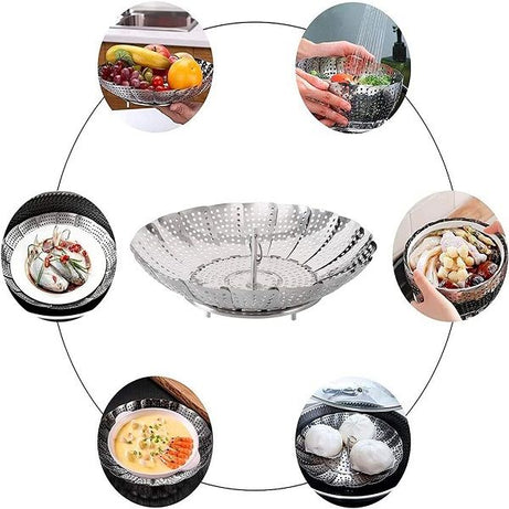 Medium Size Steamer Basket Vegetable Tray Instant Pot Steel Steamer Basket Steam