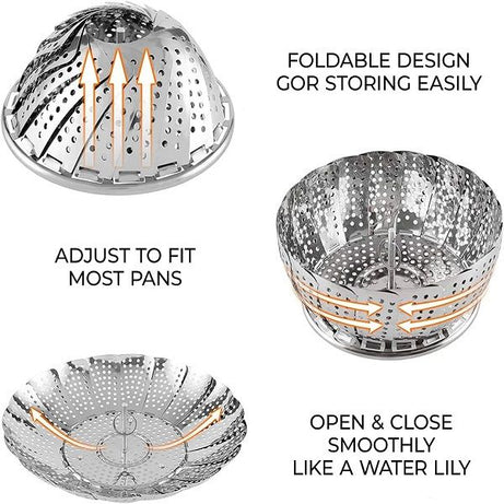 Medium Size Steamer Basket Vegetable Tray Instant Pot Steel Steamer Basket Steam - Oshi.pk - Buy & Sell Online