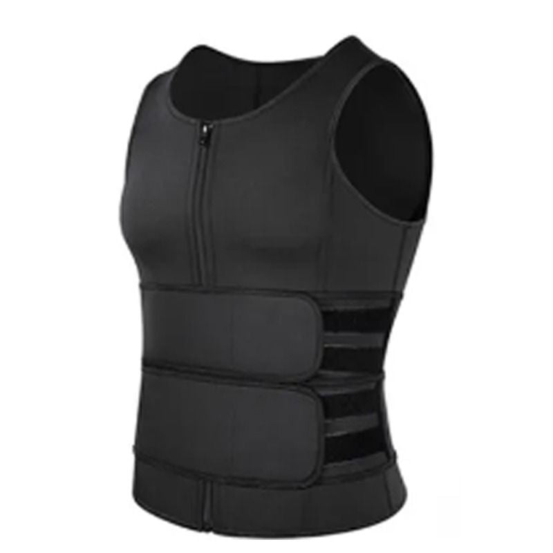 Men Body Shaper Fitness Neoprene Sauna Vest Waist Trainer Double Belt Sweat Shirt Corset Top Abdomen Slimming Shapewear Fat Burn - Oshi.pk - Buy & Sell Online