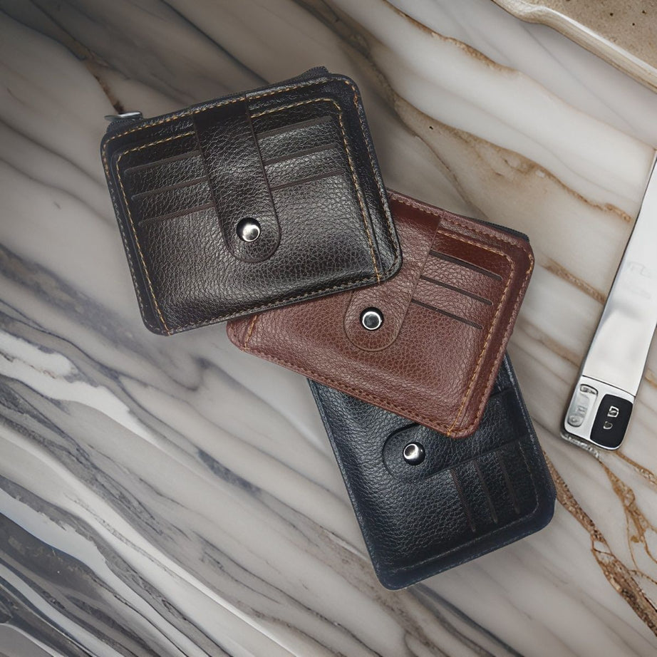 Men's Fashion Slim Pu Leather Wallet with Coin Pocket - Business Card and ID Card Holder Purse - Oshi.pk - Buy & Sell Online