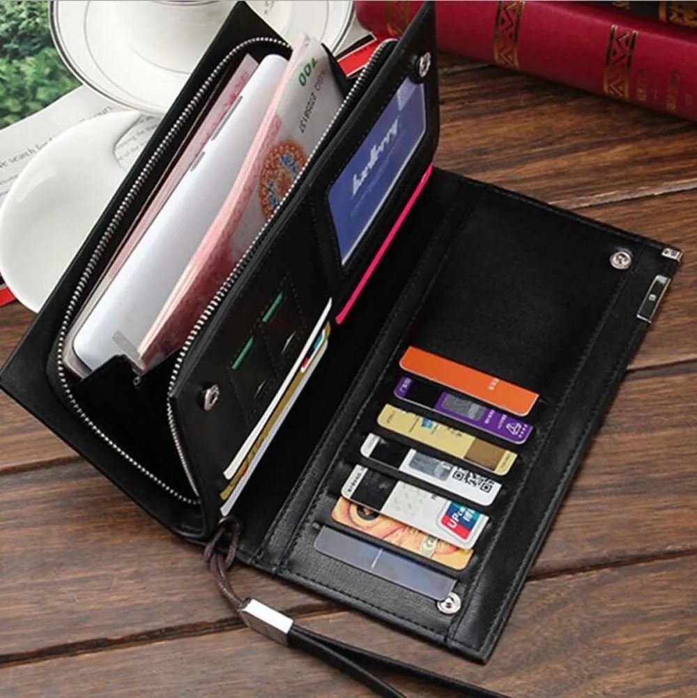 Men's Leather Zip Long Wallet ID Credit Card Holder Purse Bifold Clutch - Oshi.pk - Buy & Sell Online
