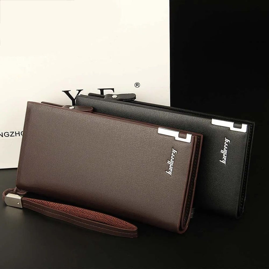 Men's Leather Zip Long Wallet ID Credit Card Holder Purse Bifold Clutch - Oshi.pk - Buy & Sell Online