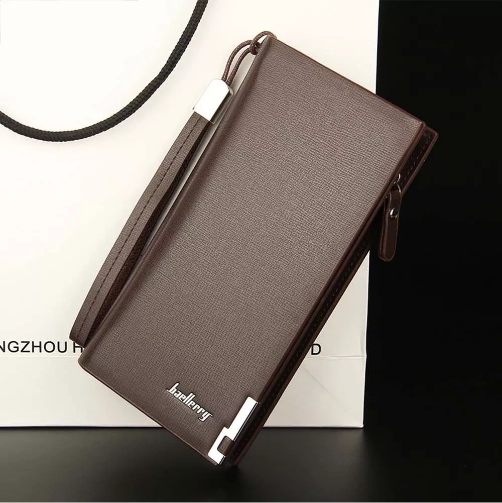 Men's Leather Zip Long Wallet ID Credit Card Holder Purse Bifold Clutch - Oshi.pk - Buy & Sell Online