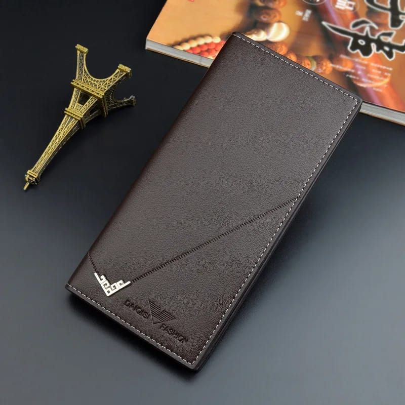 Men's PU Leather Long Clutch Men Business Card Holder Men Wallet Brown Black Coffee Men's Fashion Pocket Coin Purse - Oshi.pk - Buy & Sell Online