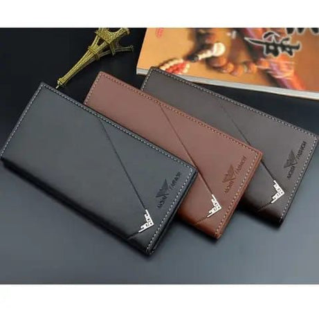 Men's PU Leather Long Clutch Men Business Card Holder Men Wallet Brown Black Coffee Men's Fashion Pocket Coin Purse - Oshi.pk - Buy & Sell Online