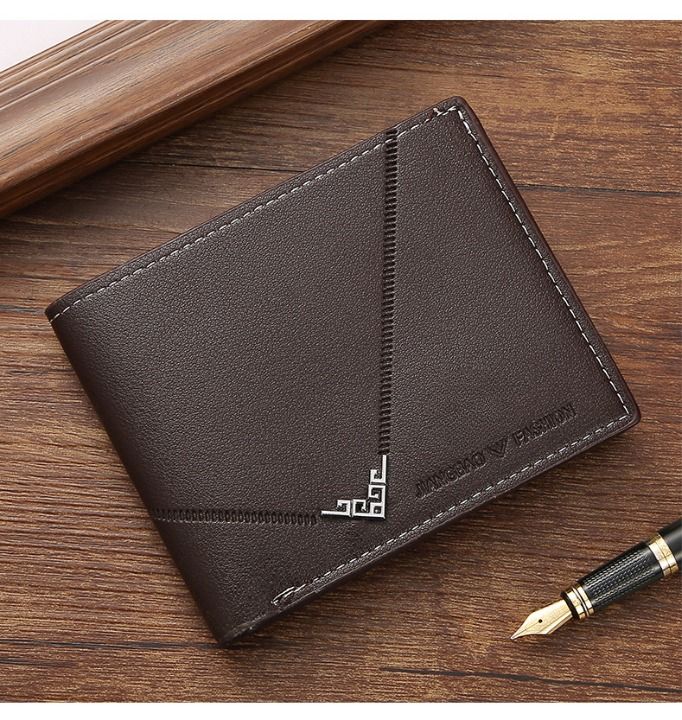 Men's Short Design Causal Purses Male Folding Wallet Card Holders High Quality Slim Money Bag New Men PU Leather Wallets - Oshi.pk - Buy & Sell Online