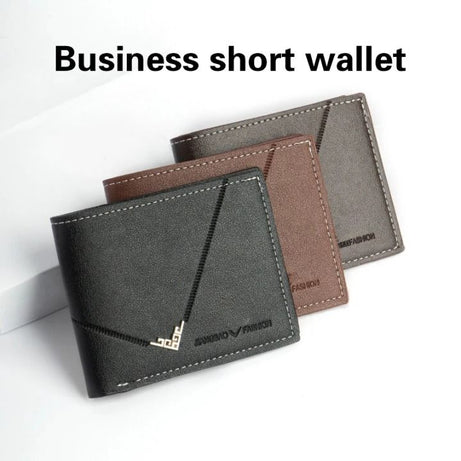 Men's Short Design Causal Purses Male Folding Wallet Card Holders High Quality Slim Money Bag New Men PU Leather Wallets - Oshi.pk - Buy & Sell Online