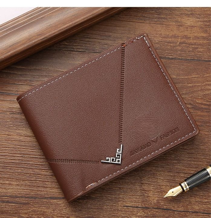 Men's Short Design Causal Purses Male Folding Wallet Card Holders High Quality Slim Money Bag New Men PU Leather Wallets - Oshi.pk - Buy & Sell Online