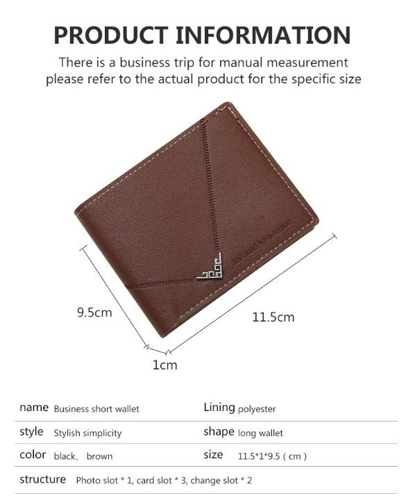 Men's Short Design Causal Purses Male Folding Wallet Card Holders High Quality Slim Money Bag New Men PU Leather Wallets - Oshi.pk - Buy & Sell Online