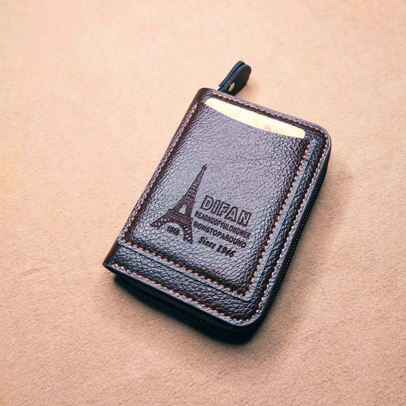 Men's Wallet Genuine PU Leather Card Holder RFID Blocking Zipper Pocket Men bag Multi-card zipper - Oshi.pk - Buy & Sell Online